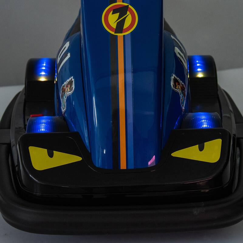 12V Kids Electric Bumper Car, Dual Motors, 360° Rotation, LED Flow Lights, Music, Horn & Fun Collision Effects for Ages 3-5