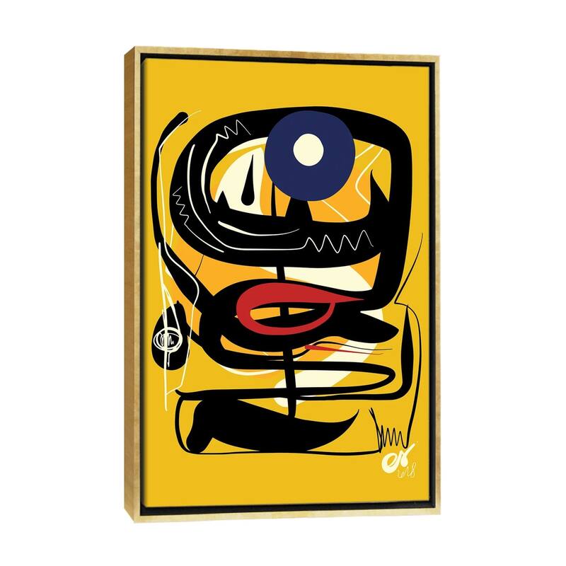 iCanvas "Yellow African Blue Eye" by Emmanuel Signorino Framed Canvas Print - Gold - 26x18