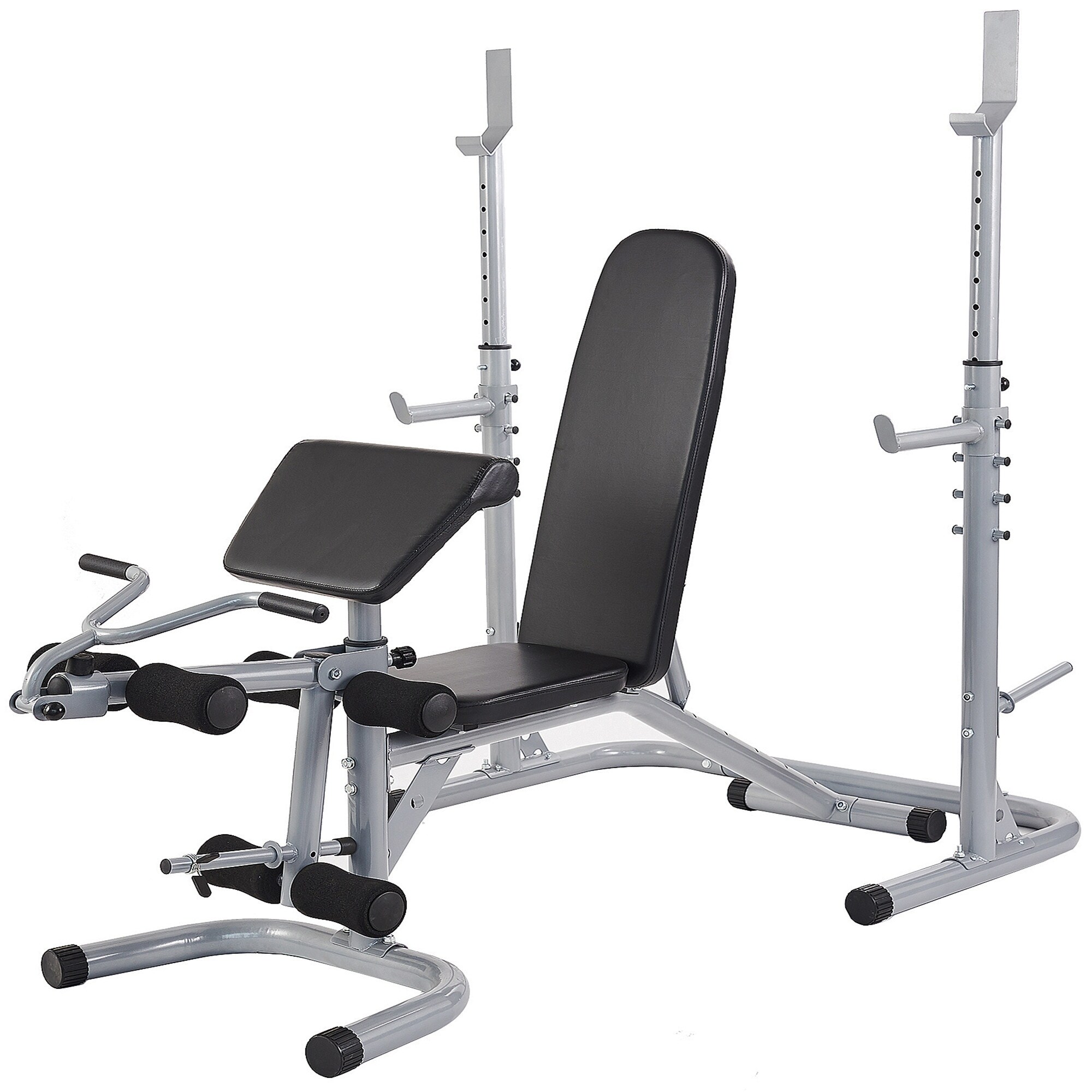 Multifunctional Workout Station Adjustable Bench with Squat Rack