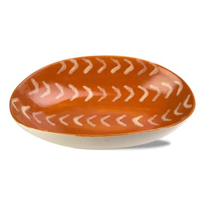 Endls Large Summer Decor Serving Bowl in Burnt Sienna Ceramic 24oz Dishwasher Safe 10in x 6.8in x 2.5in