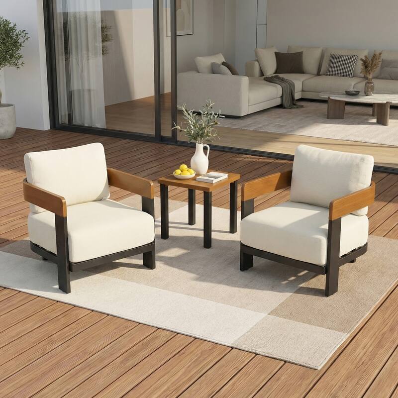 2 - Person Patio Conversation Sets With Cushions, Outdoor Set Furniture (3 Piece)