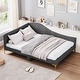preview thumbnail 2 of 5, Rivet-Tufted Platform Bed with Metal Legs and Wood Slats-Full Size