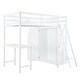 preview thumbnail 4 of 9, Twin Size Storage Loft Bed with Wardrobe, Wooden Bed with Desk, Kid's Bed with Ladder and Guardrail for Bedroom, White