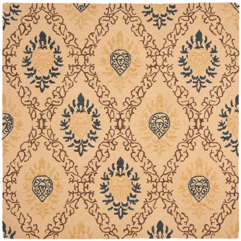 SAFAVIEH Handmade Antiquity Jacomijn Traditional Oriental Wool Rug - 6' Square - Light Gold/Multi