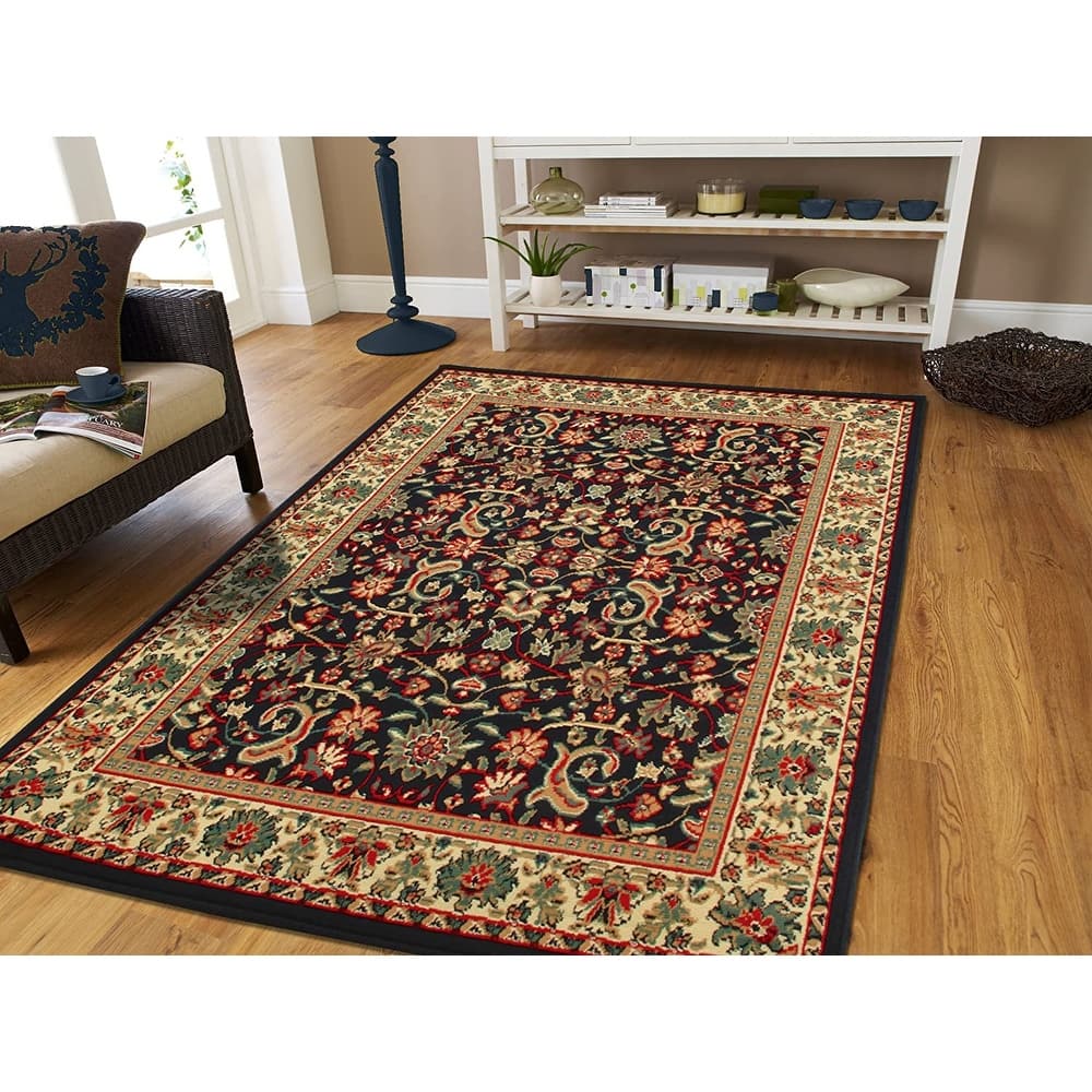 Copper Grove Bondy Bordered Oriental Area Rug with Jute Backing