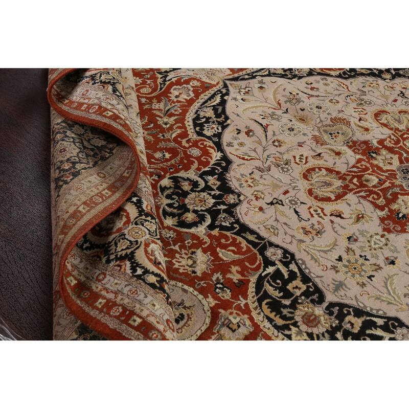 Wool/ Silk Vegetable Dye Tabriz Haj Jalili Large Area Rug Hand-knotted - 12'2" x 18'3"