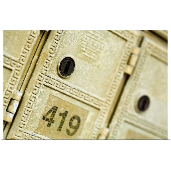 "Close-up of post box" Poster Print