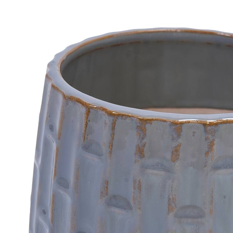 2 Pack Succulent Pots, 6" & 8" Mini Ceramic Plant Pots for Flower or Cactus Plants