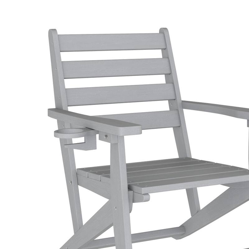 Commercial All Weather Adirondack Table and 6 Chairs with Cupholders