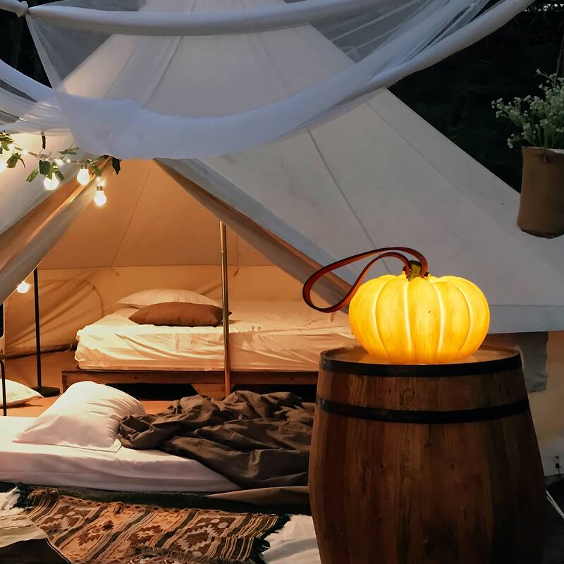 7" Pumpkin Lamp Decor for Outdoor, Halloween - 7 inch