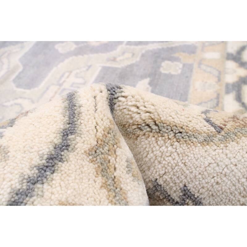 ECARPETGALLERY Hand-knotted Royal Oushak Dark Grey Wool Rug - 7'10 x 10'1