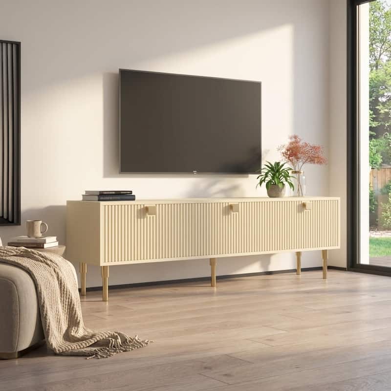 Meble Furniture Dorset 01 70.9" TV Stand for TVs up to 80", Matte Finish Media Console with 3 Shelves