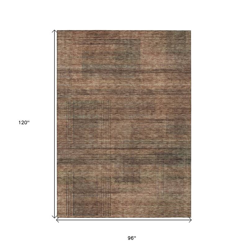 HomeRoots Striped Transitional Rectangle Outdoor Rug
