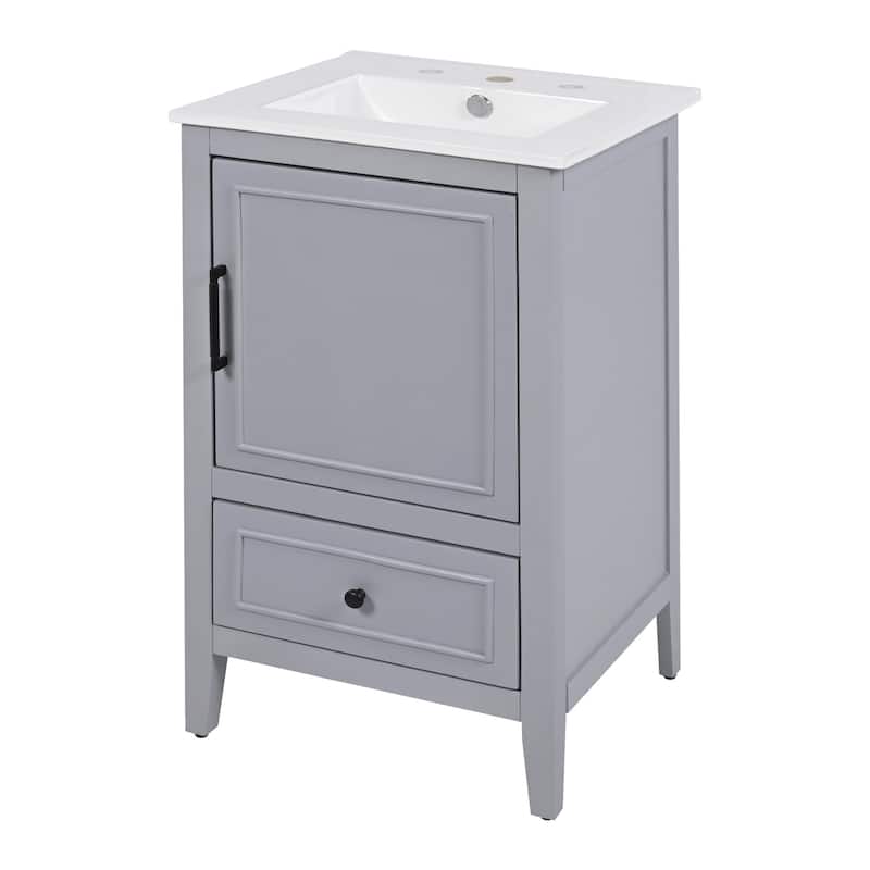 Christopher Knight Home Lysera 20" Bathroom Vanity with Ceramic Sink - 20.00" Lx 18.5" W x 34" H