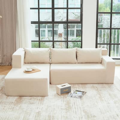 86.6" Cloud L-Shaped Modular Sectional Sofa, No Assembly