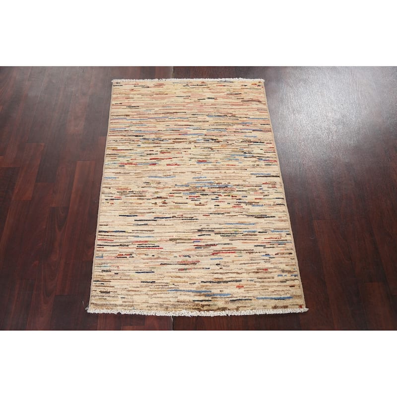 Contemporary Gabbeh Kashkoli Area Rug Wool Hand-knotted Foyer Carpet - 2'7" x 3'10"