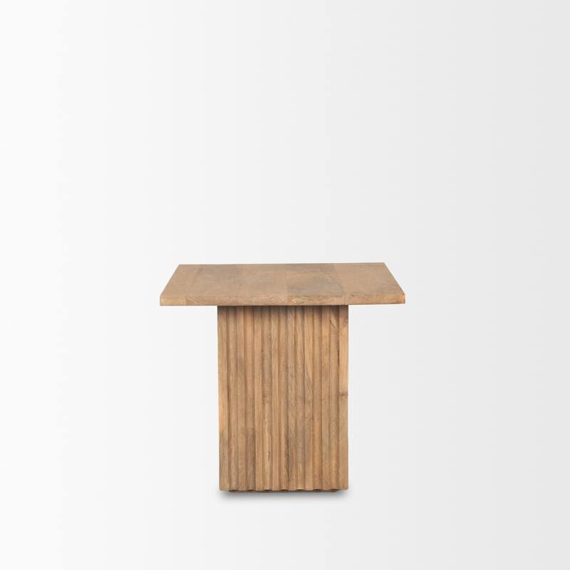 HomeRoots 22" Brown Solid Wood Square Block End Table - 24' X '22' X '24