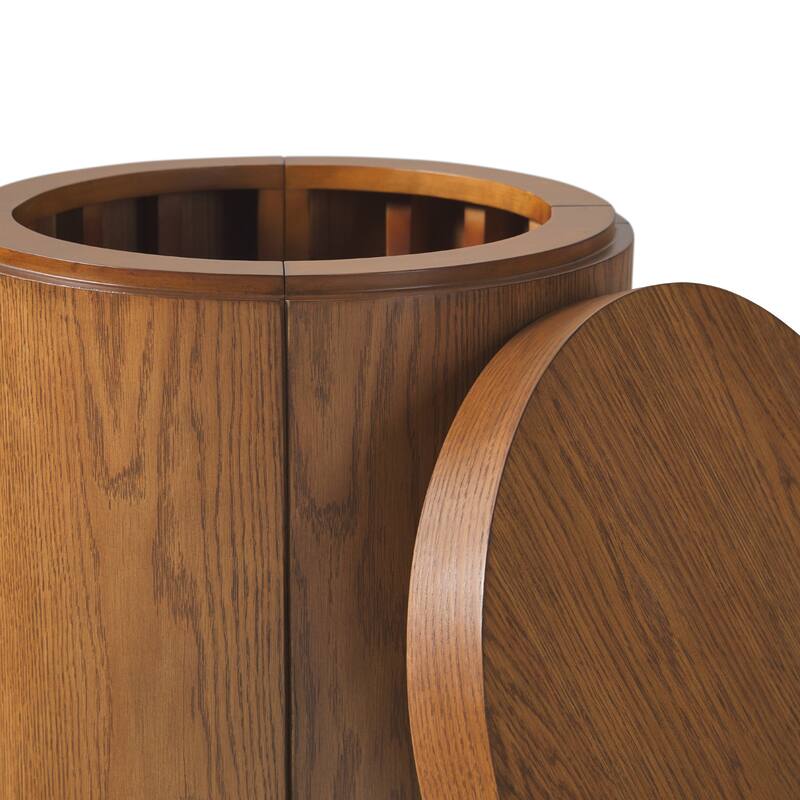 Walker Edison Modern Easy Assembly Oak Veneer Side Table with Storage