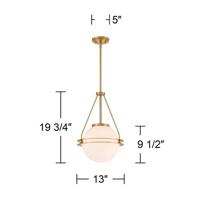 13" Wide Soft Gold Globe Pendant Light - 13" x 19"