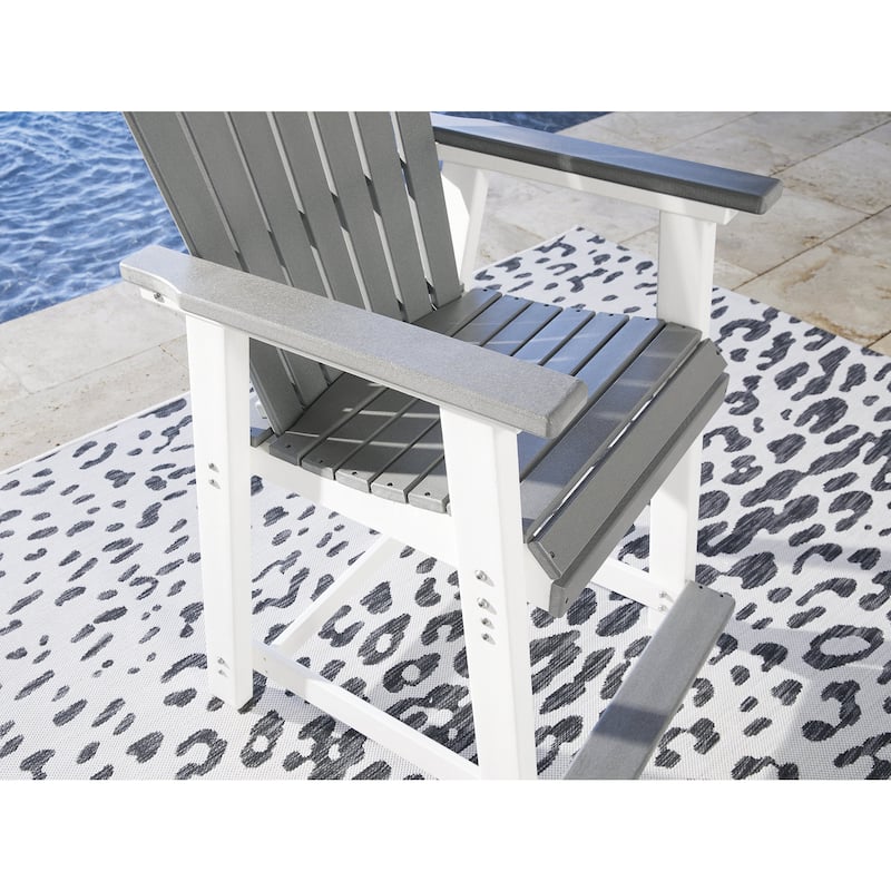 Signature Design by Ashley Transville White/Gray 5-Piece Outdoor Dining Package - 71.75" W x 37.5" D x 37" H