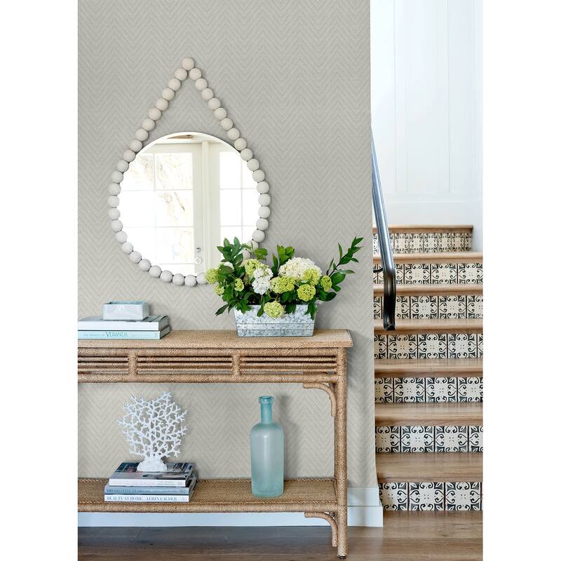 A-Street Prints Glynn Silver Chevron Wallpaper