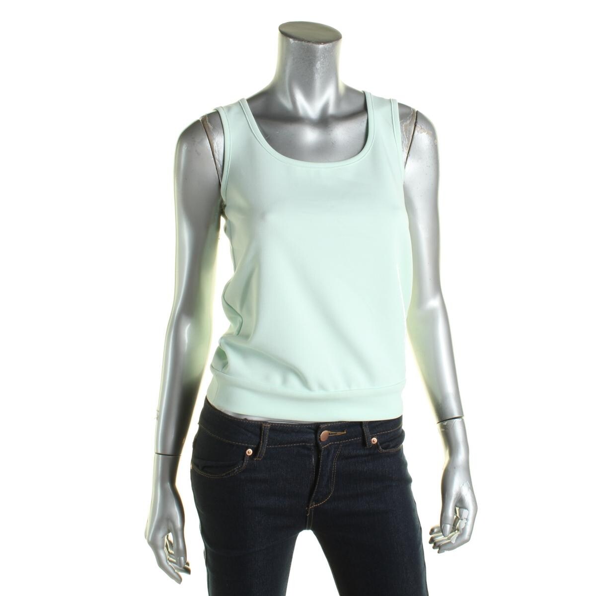 Shop Grayse Womens Tank Top Solid Laser Cut Xs Free Shipping