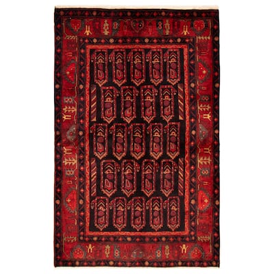 Andelz Red Rug 4'11" x 6'7" - 4'6 x 7'0