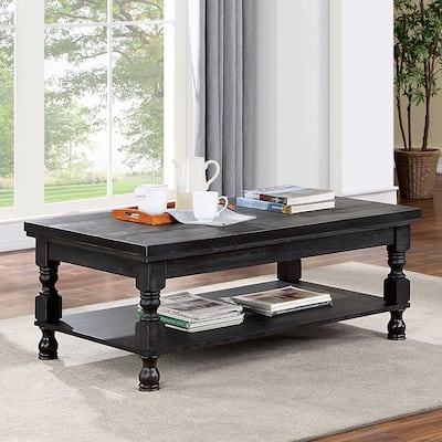 Wood Coffee Table Center Table with Shelf End Table Display Table