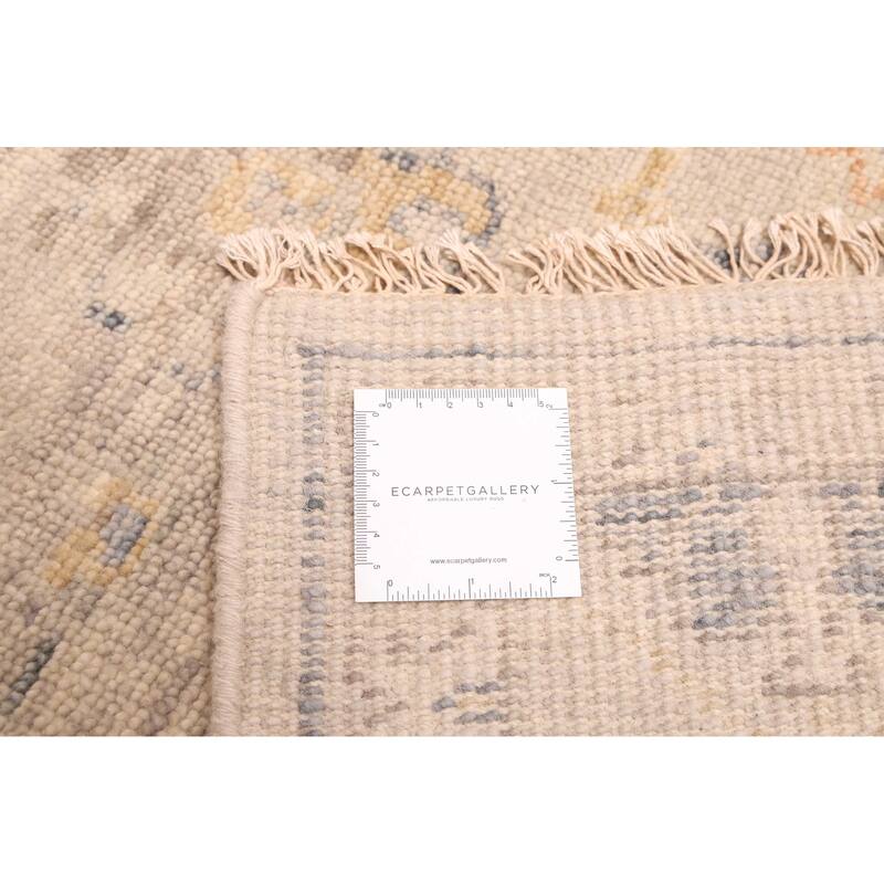 ECARPETGALLERY Hand-knotted Modern Oushak Light Grey Wool Rug - 7'10 x 9'7