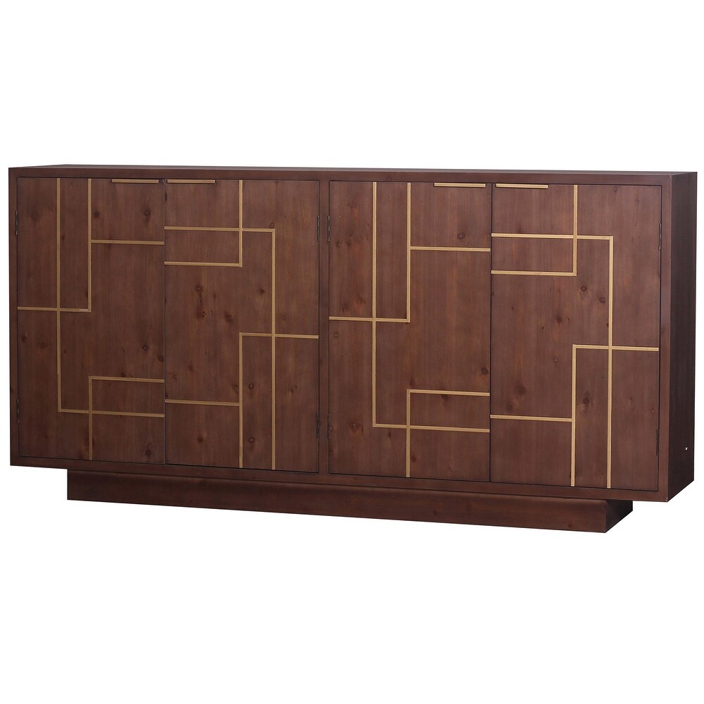 Harp and Finial  Hanover Brown with Gold Accents Sideboard (Espresso Brown)