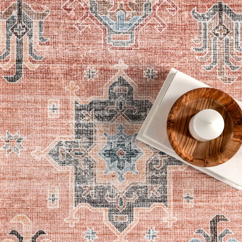 Nuloom Krystin SpinClean Distressed Machine Washable Area Rug