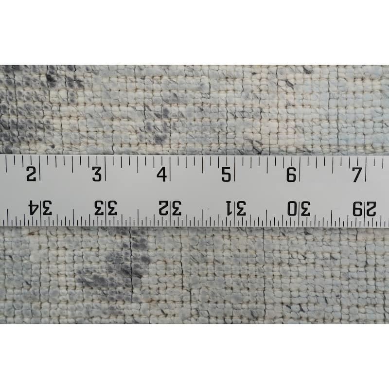 Hand Knotted Oriental Viscose Silk Carpet Modern Animal Pictorial Greys & Charcoal Abstract Area Rug - 7' 7'' X 5' 8''