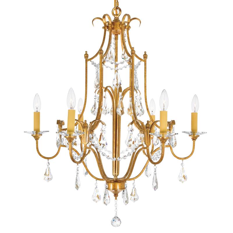 Electra 6 Light Up Chandelier With Oxidized Bronze Finish - Oxidized Bronze