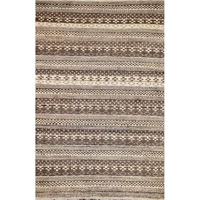 Tribal Geometric Gabbeh Kashkoli Oriental Wool Area Rug Hand-knotted - 3'2" x 5'1"