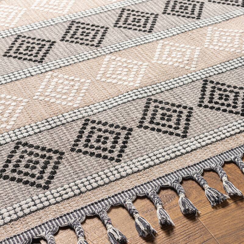 Livabliss Palermo Boho Diamond Stripe Area Rug