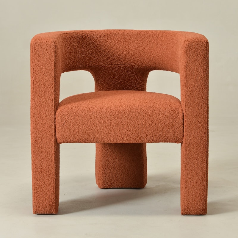 KINWELL 28" Wide Boucle Upholstered Square Armchair