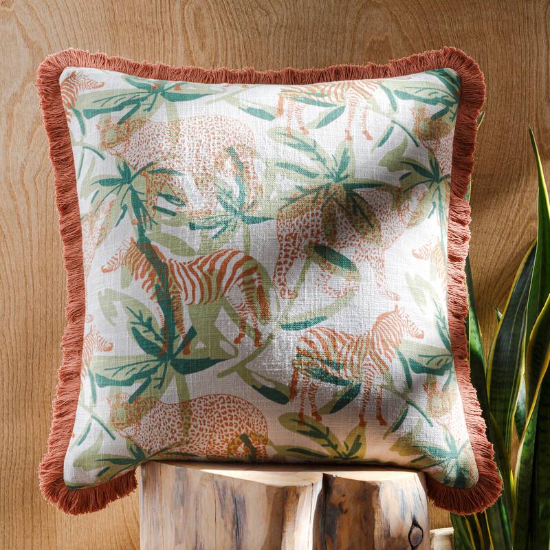 Artistic Weavers Tabora Printed Jungle Cat Throw Pillow - 18" x 18" - Cover Only