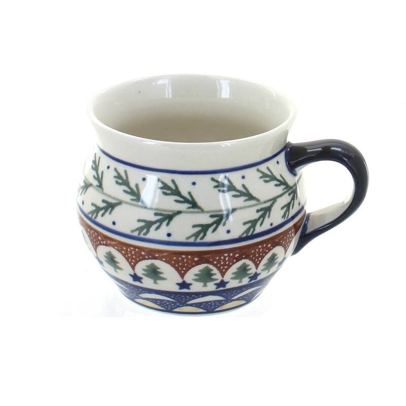 Blue Rose Polish Pottery 910 Zaklady Bell Shaped Mug - Evergreen