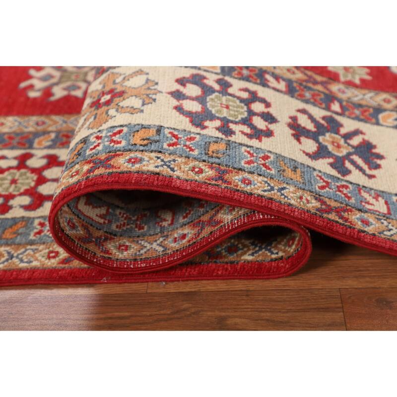 Red Kazak Oriental Area Rug Handmade Traditional Bedroom Wool Carpet - 6'6" x 9'9"