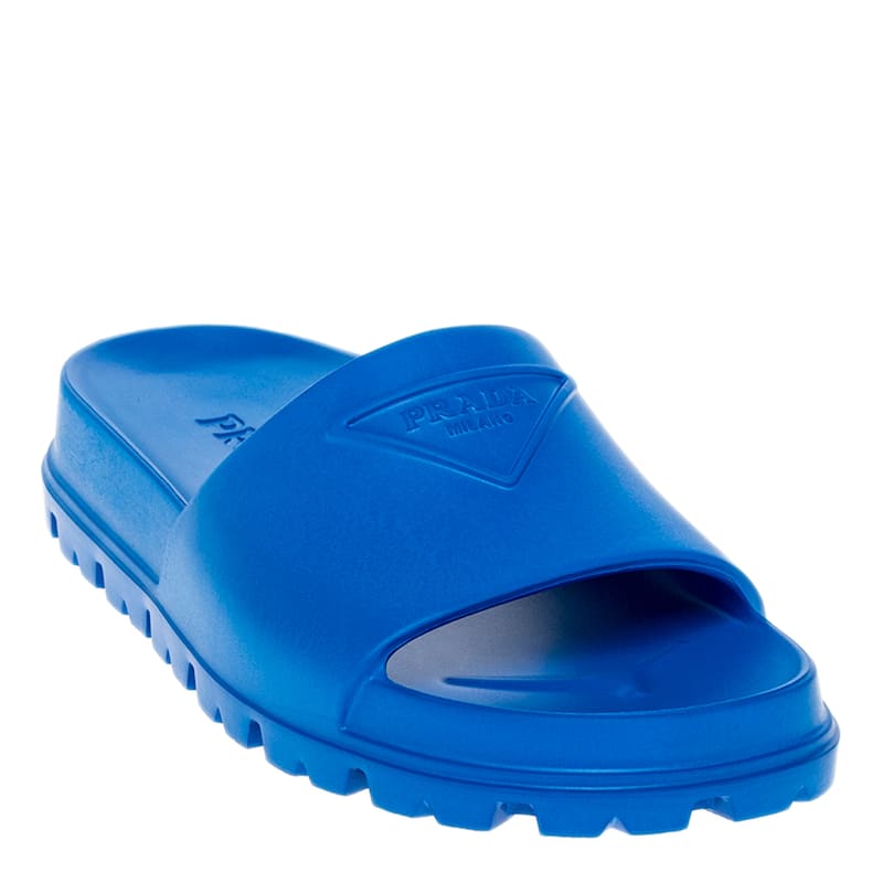 Prada Logo Embossed Slides - 40.5 EU