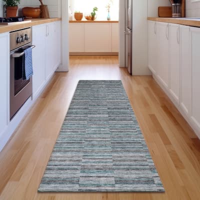 Premium Washable Super Soft Geo Stripe Mayfield Rug