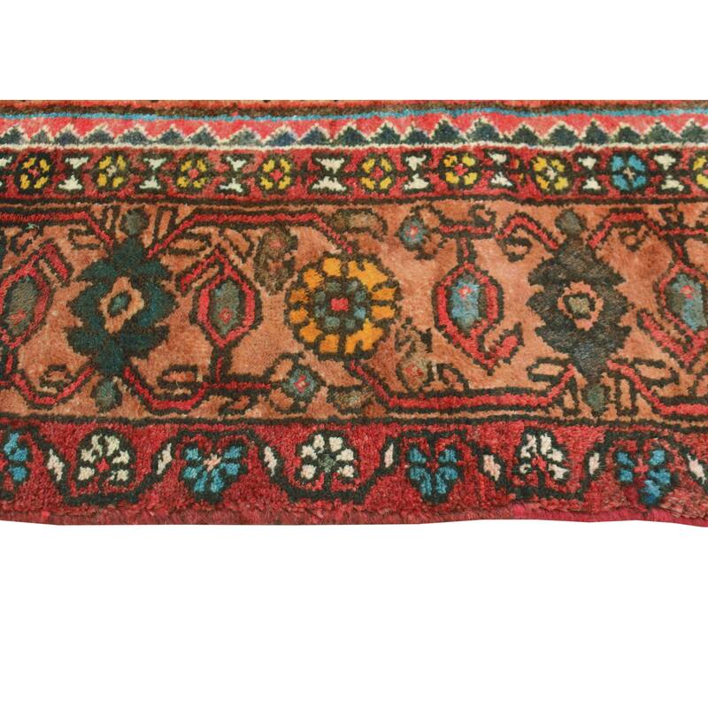 Noori Rug Fine Vintage Distressed Dorsey Red/Brown Runner - 3'5" x 10'0"