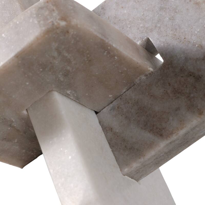 Stone Decorative Object Modern Geometric Sculpture Contemporary Decor - 7" x 7" x 7"