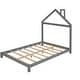 preview thumbnail 5 of 5, Full Size Wood Platform Bed with House-shaped Headboard (Gray)
