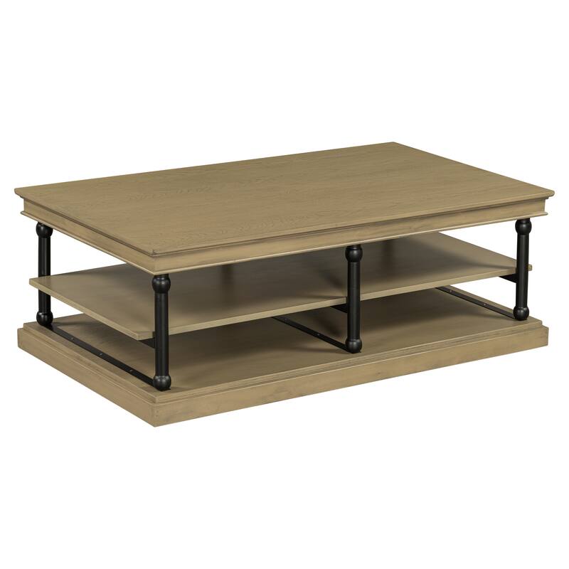 Christopher Knight Home-Thaddeus Rubberwood Coffee Table With Storage