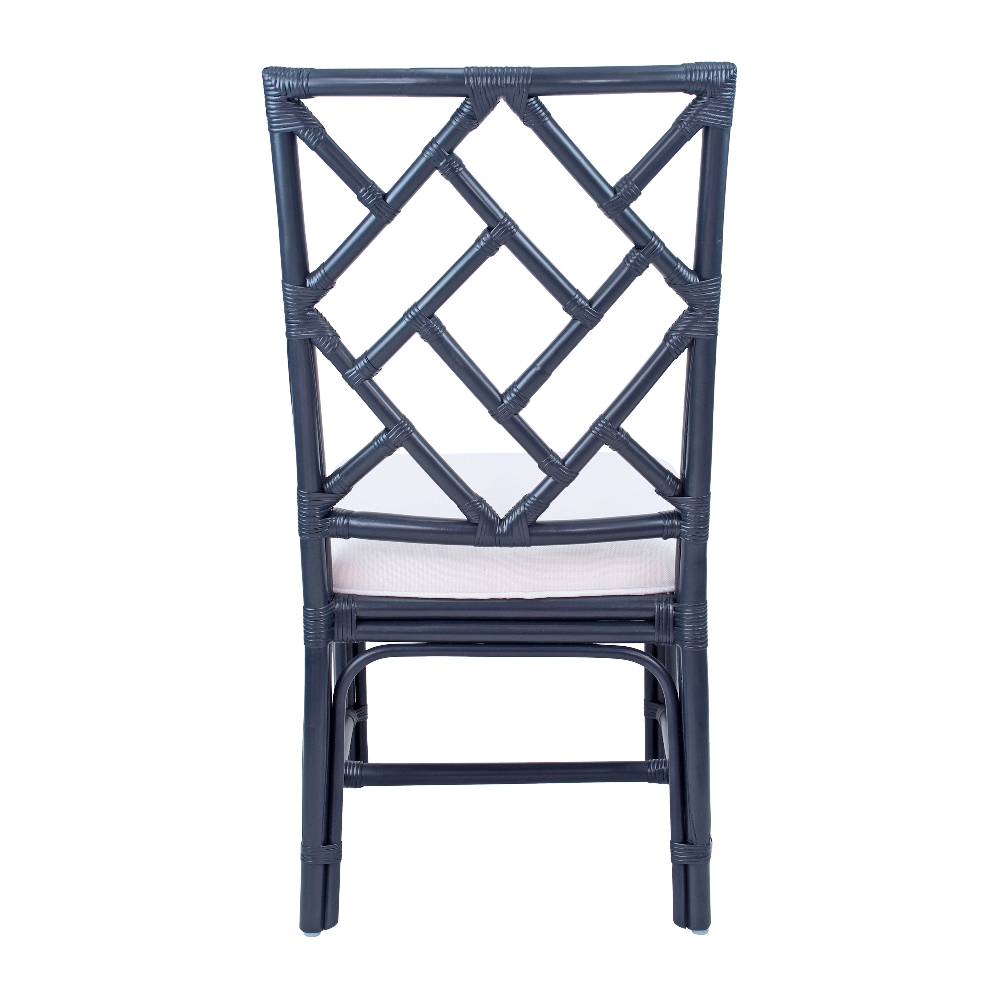 Natural Rattan Handmade Chippendale Cushioned Dining Chairs by East at Main
