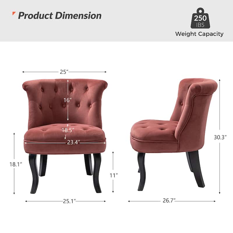 Christi Vibrant Tufted Velvet Upholstered Accent Chairs Set of 2 by HULALA HOME