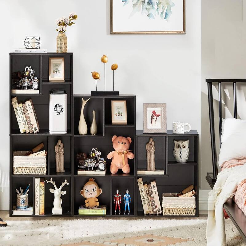 VECELO Wide Wood Organizer Bookcase Sets