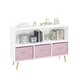 preview thumbnail 21 of 23, Kids Bookcase Storage Cabinet Organizer with Collapsible Fabric Drawer - 35.43”L x 11.02”W x 23.62”H