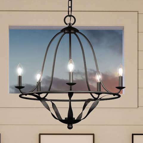 Luxury Shabby Chic Chandelier, 24"H x 25"W, with Antique Style, Ash Black, by Urban Ambiance